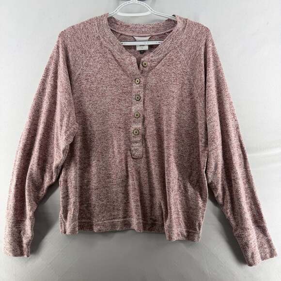 Cabi Sweaters - 1585 Cabi Henley Pullover Size S Burgundy Pink Heathered